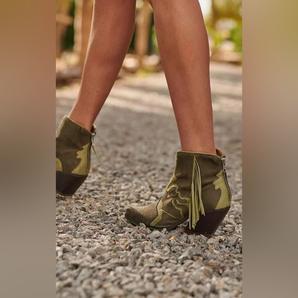 A Perfect Jane Green Fringe Ankle Boots Sz. 40